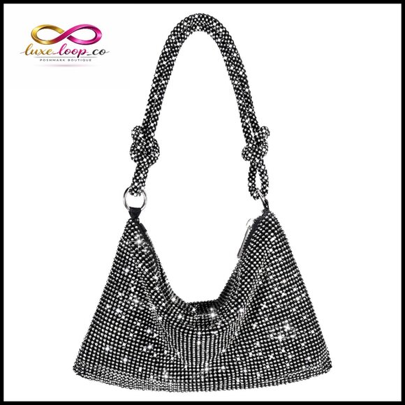 Handbags - Sparkly Rhinestone Evening Clutch with Shoulder Strap for Party Prom Wedding